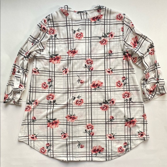 STREETWEAR SOCIETY Women's Size Small Floral Top BLOUSE; 3/4 Sleeve - Picture 7 of 11